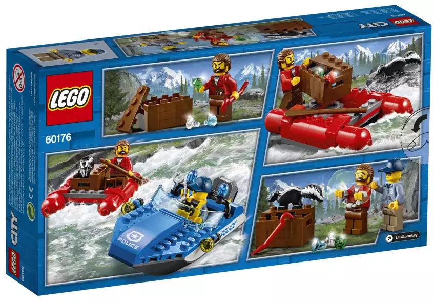 Box Rückansicht: LEGO City 60176 Flucht durch die Stromschnellen