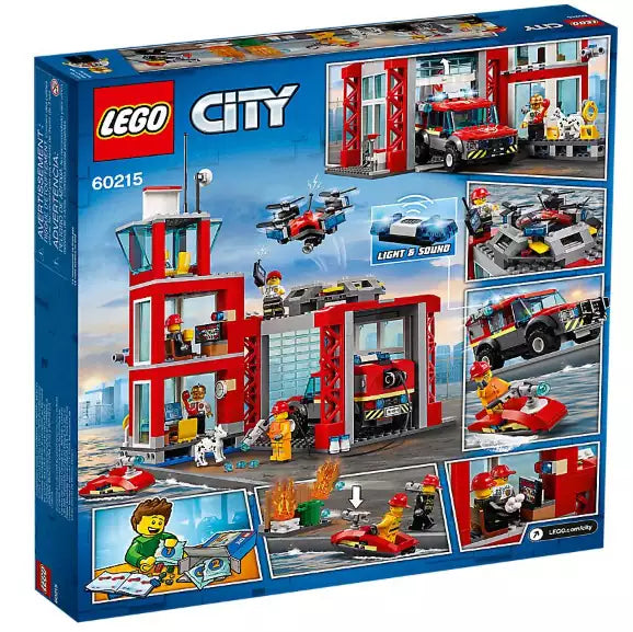 Box Rückseite: LEGO City 60215 Feuerwehr-Station