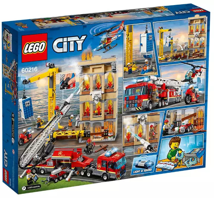 Box Rückseite: LEGO City 60216 Feuerwehr in der Stadt