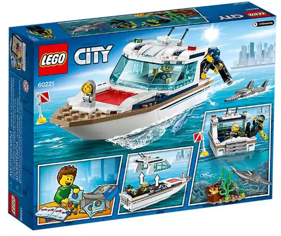 Box Rückseite: LEGO City 60221 Tauchyacht