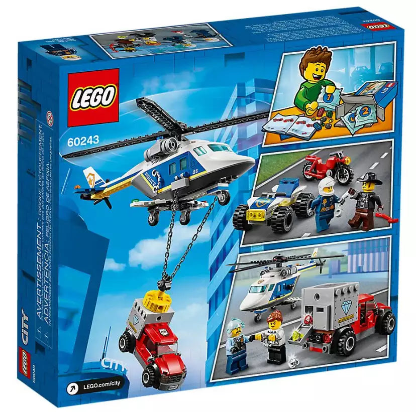 Box Rückseite: LEGO City 60243 Verfolgungsjagd mit dem Polizeihubschrauber
