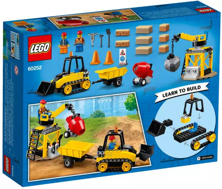 Box Rückansicht: LEGO City 60252 Bagger auf der Baustelle