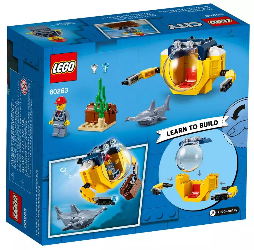 Box Rückseite: LEGO City 60263 Mini-U-Boot für Meeresforscher