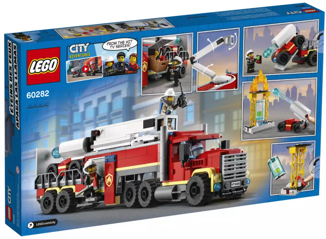 Box Rückseite: LEGO City 60282 Mobile Feuerwehreinsatzzentrale