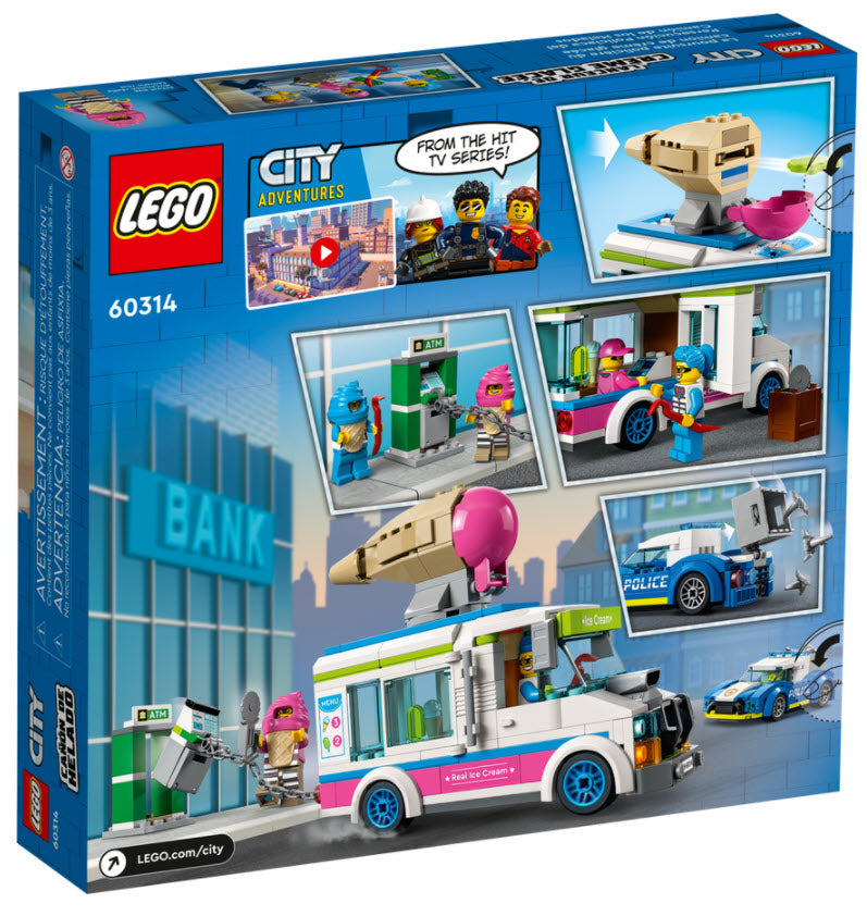 Box Rückansicht: LEGO City 60314 Eiswagen-Verfolgungsjagd