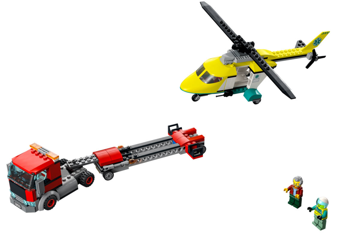 Inhalt: LEGO City 60343 Hubschrauber Transporter