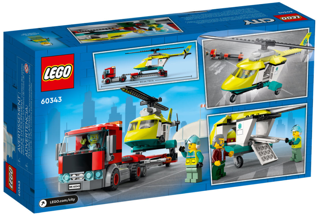 Box Rückansicht: LEGO City 60343 Hubschrauber Transporter