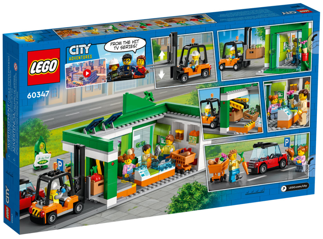Box Rückseite: LEGO City 60347 Supermarkt