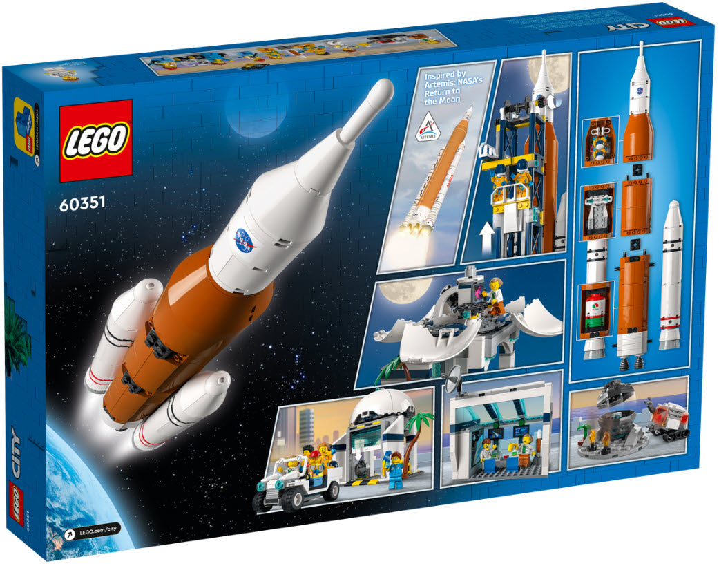 Box Rückansicht: LEGO City 60351 Raumfahrtzentrum