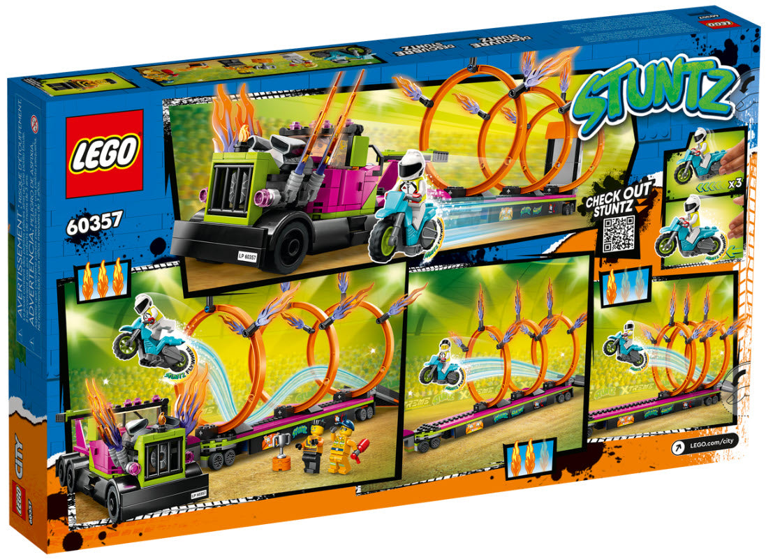 Box Rückansicht: LEGO City 60357 Stunttruck mit Feuerreifen-Challenge