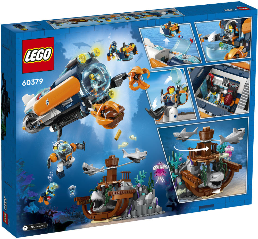 Box Rückansicht: LEGO City 60379 Forscher-U-Boot