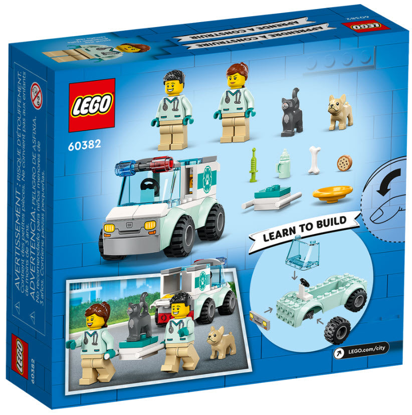 Box Rückansicht: LEGO City 60382 Tierrettungswagen