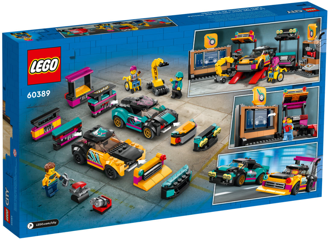 Box Rückansicht: LEGO City 60389 Autowerkstatt