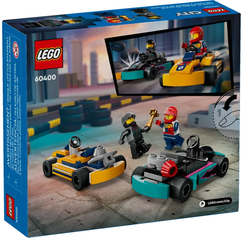 Box Rückansicht: LEGO City 60400 Go-Karts mit Rennfahrern