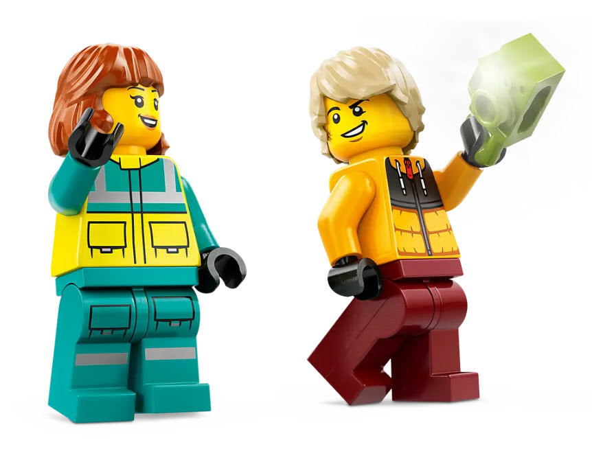 Minifiguren: LEGO City 60403 Rettungswagen und Snowboarder