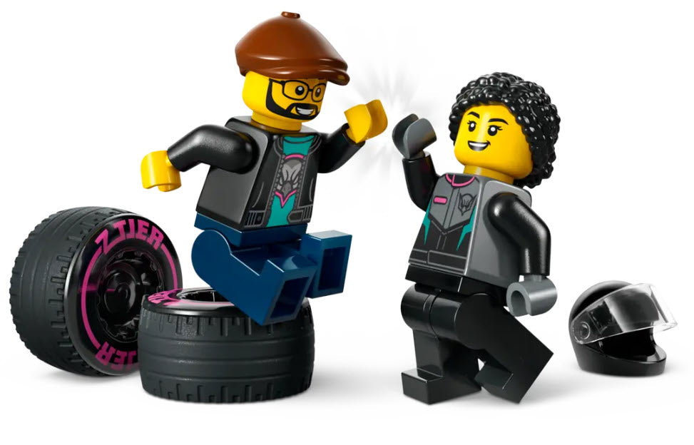 Minifiguren: LEGO City 60406 Autotransporter mit Rennwagen