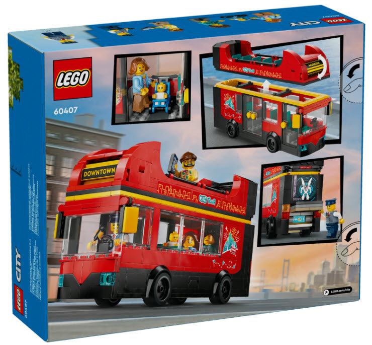 Box Rückansicht: LEGO City 60407 Doppeldeckerbus
