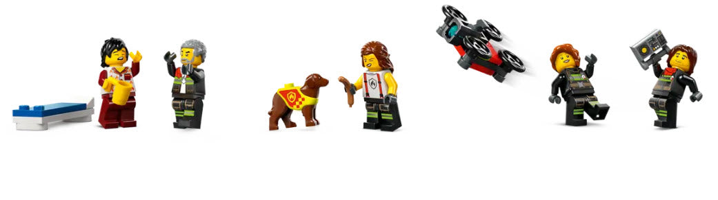Minifiguren: LEGO City 60414 Feuerwehrstation mit Drehleiterfahrzeug
