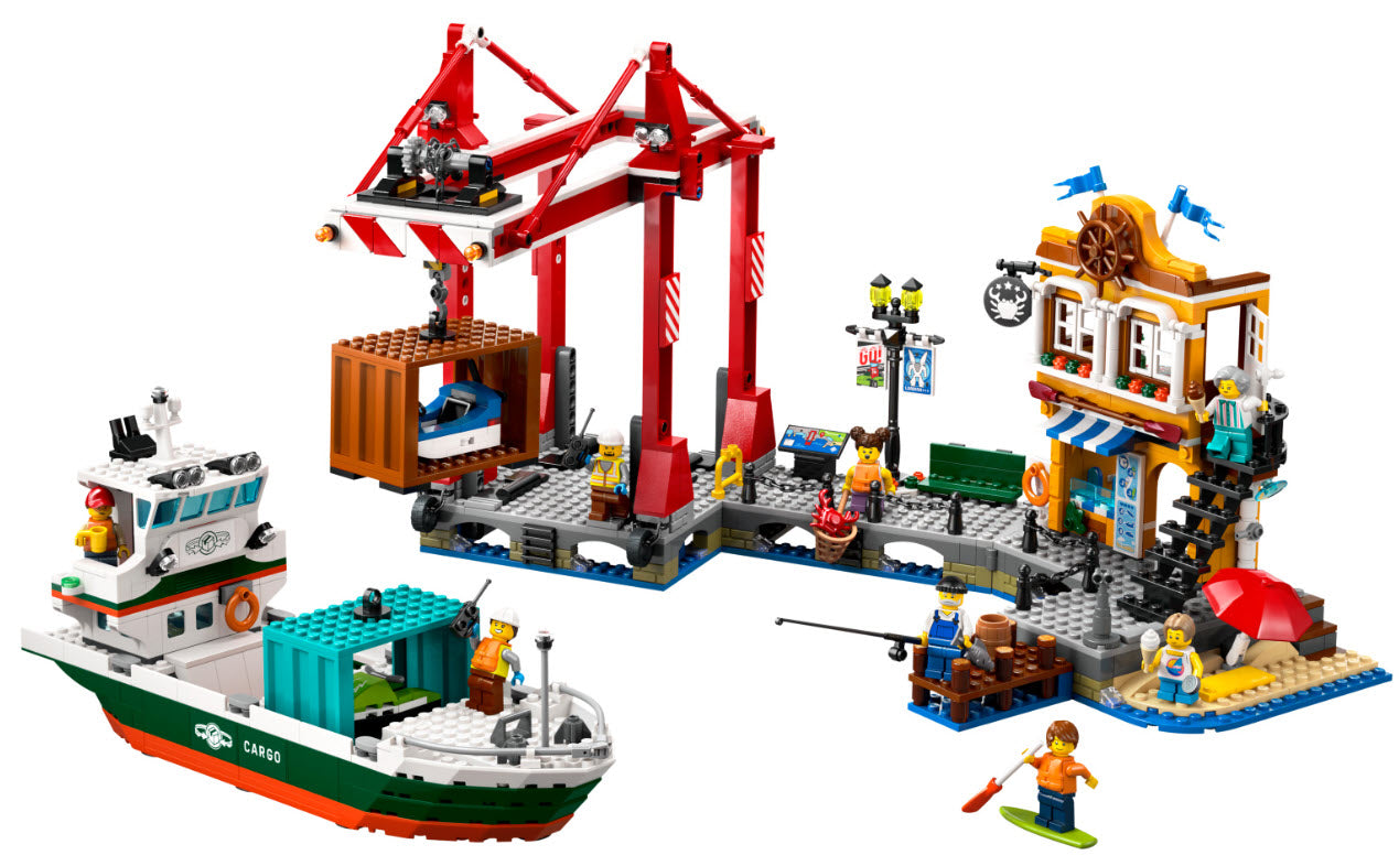 Inhalt: LEGO City 60422 Hafen mit Frachtschiff