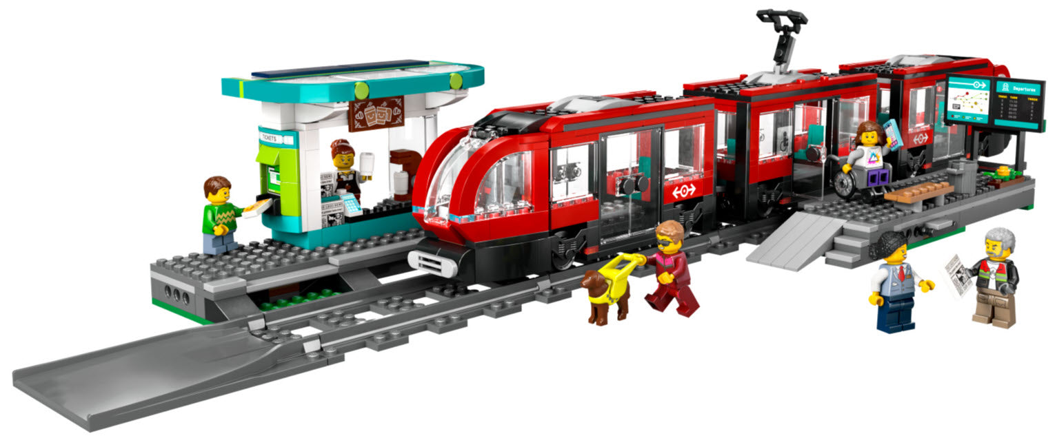 Inhalt: LEGO City 60423 Straßenbahn mit Haltestelle