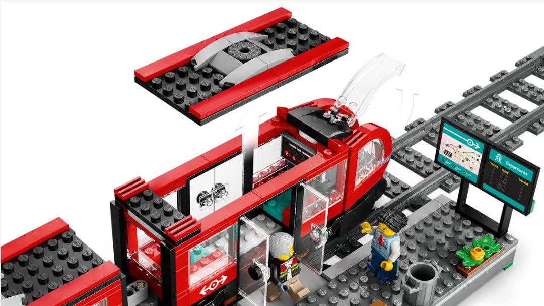 Detail 2: LEGO City 60423 Straßenbahn mit Haltestelle