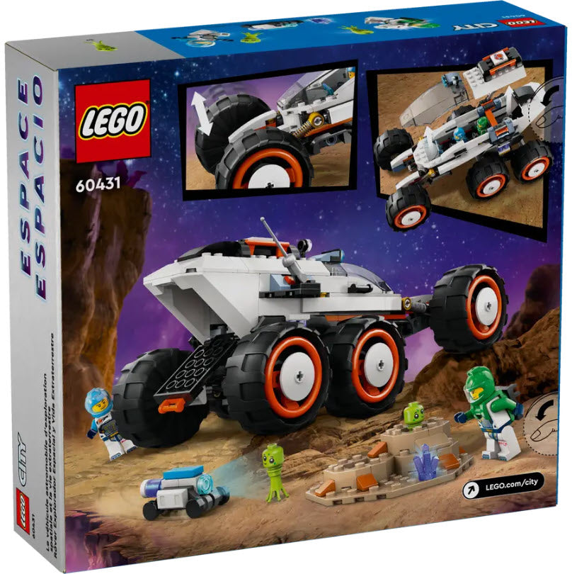 Box Rückansicht: LEGO City 60431 Weltraum-Rover mit Außerirdischen