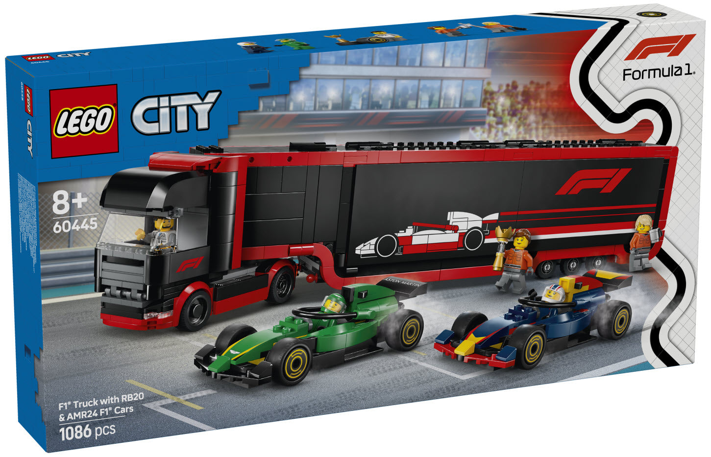 LEGO City 60445 F1 Transporter mit RB20 & AMR24 F1 Rennautos