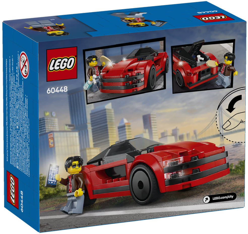 Box Rückseite: LEGO City 60448 Roter Sportwagen