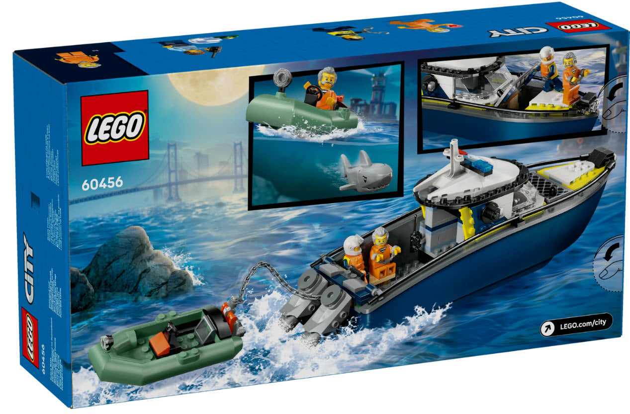 Box Rückseite: LEGO City 60456 Verfolgungsjagd im Polizeiboot
