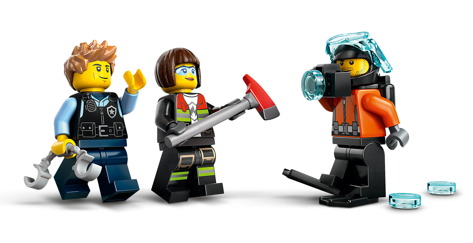 Minifiguren: LEGO City 60462 Kombinationsset mit Hubschrauber, Löschauto und U-Boot