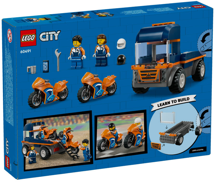 Box Rückseite: LEGO City 60491 Motorradtransporter