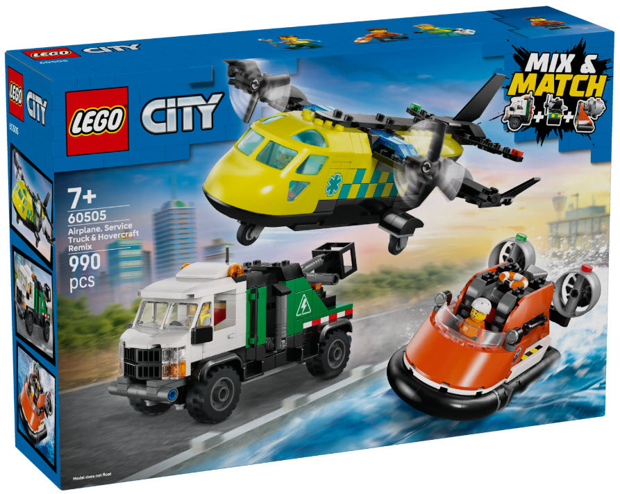 LEGO City 60505 Kombinationsset mit Flugzeug, Wartungsfahrzeug und Luftkissenboot