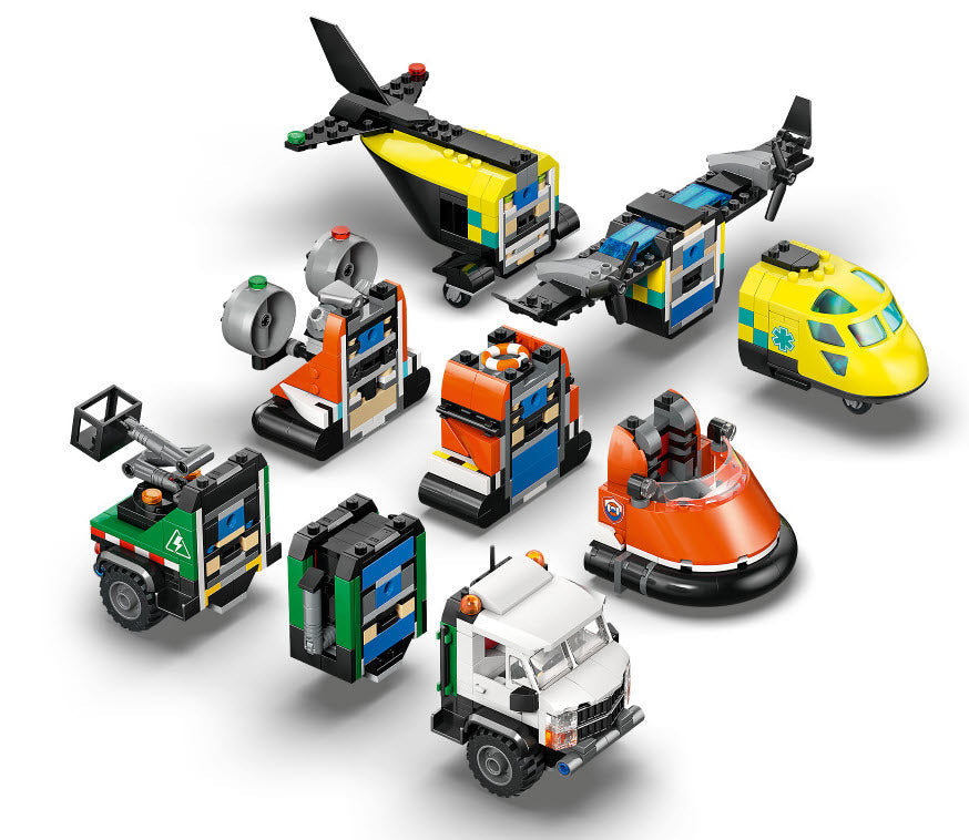 Detail 2: LEGO City 60505 Kombinationsset mit Flugzeug, Wartungsfahrzeug und Luftkissenboot