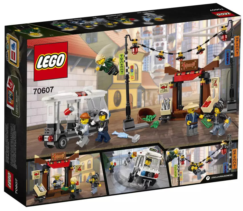 Box Rückansicht: LEGO Ninjago 70607 Verfolgungsjagd in NINJAGO City