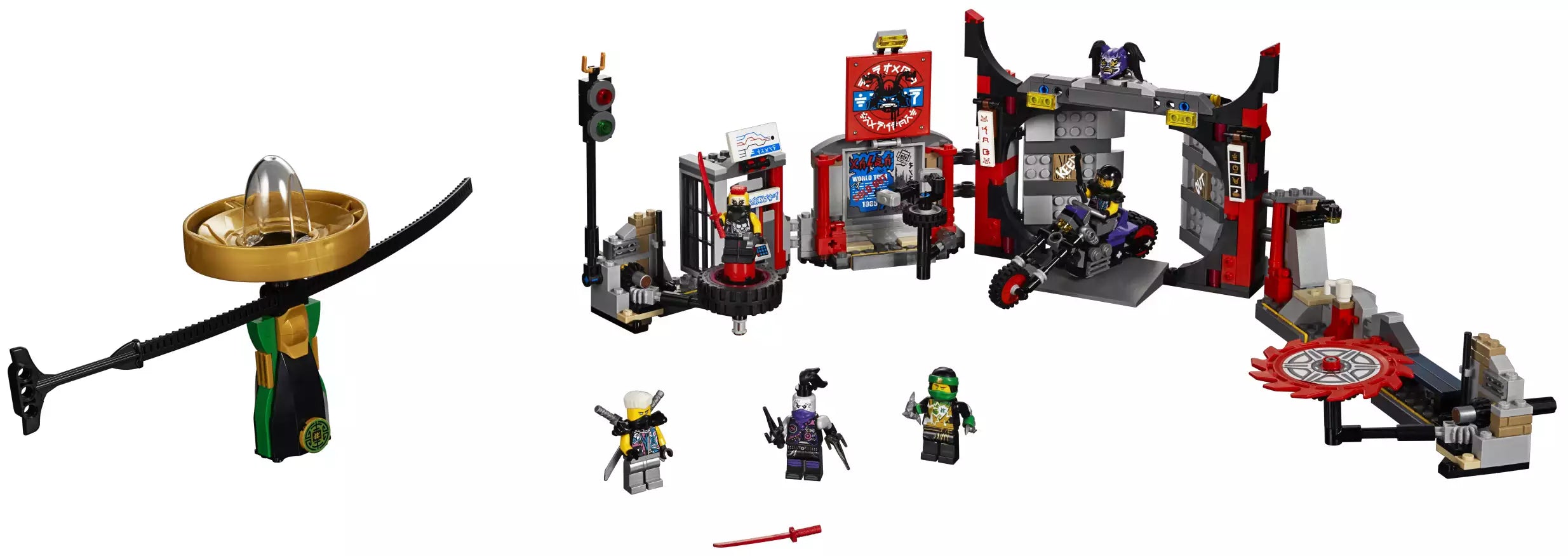 Inhalt: LEGO Ninjago 70640 Hauptquartier der Motorradfahrer