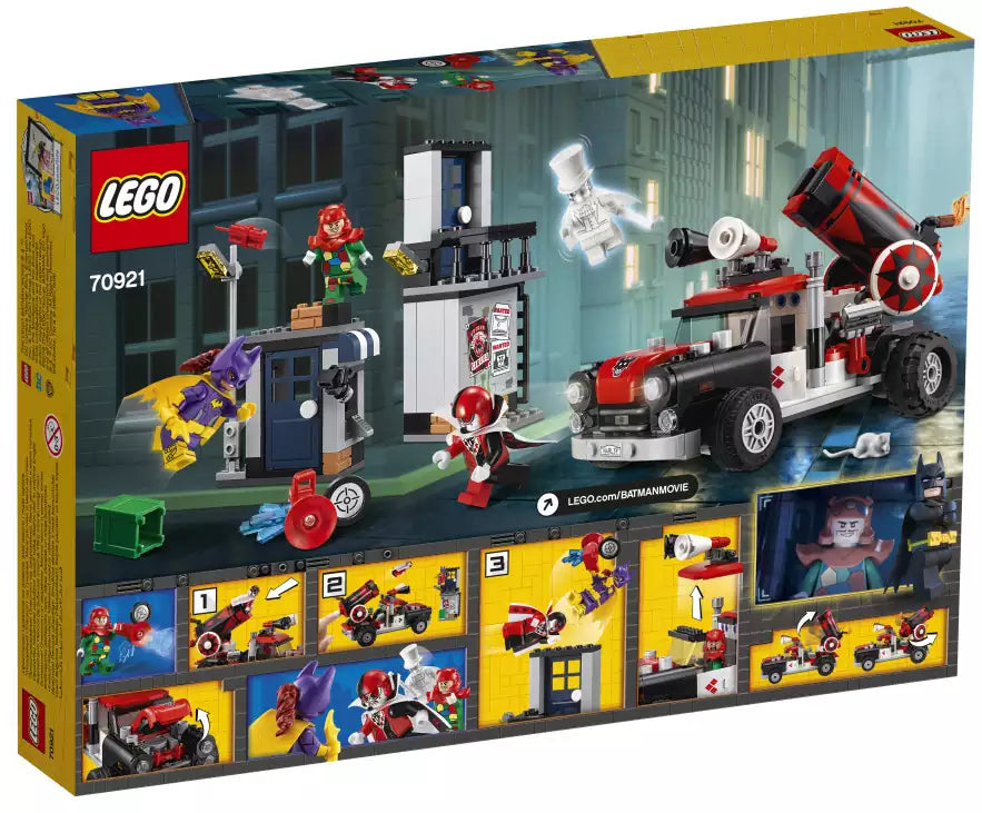 Box Rückansicht: The LEGO Batman Movie 70921 Harley Quinn Kanonenkugelattacke