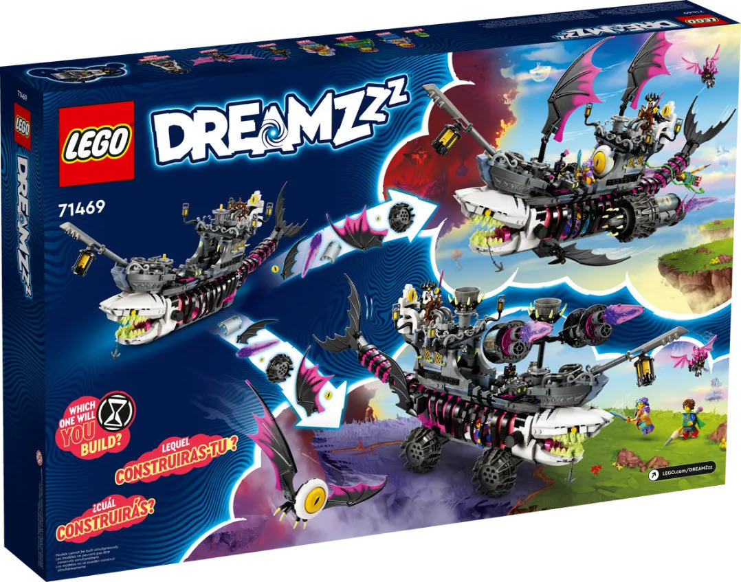 Box Rückansicht: LEGO DREAMZzz 71469 Albtraum-Haischiff