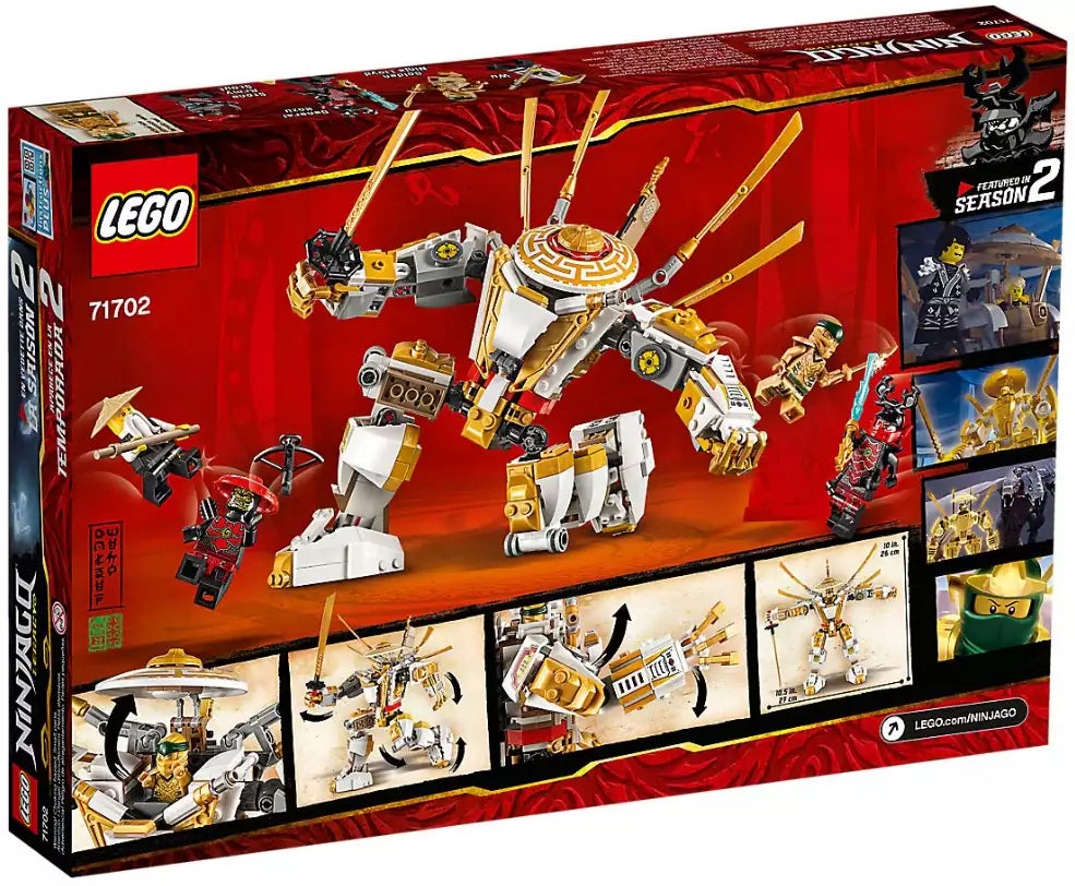Box Rückansicht: LEGO Ninjago 71702 Goldener Mech