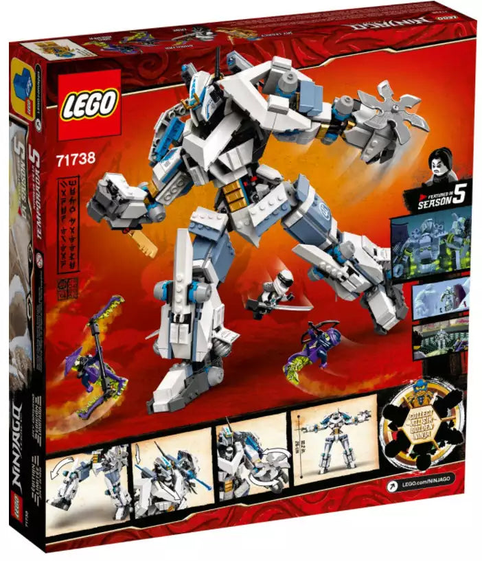 Box Rückansicht: LEGO Ninjago 71738 Zanes Titan-Mech