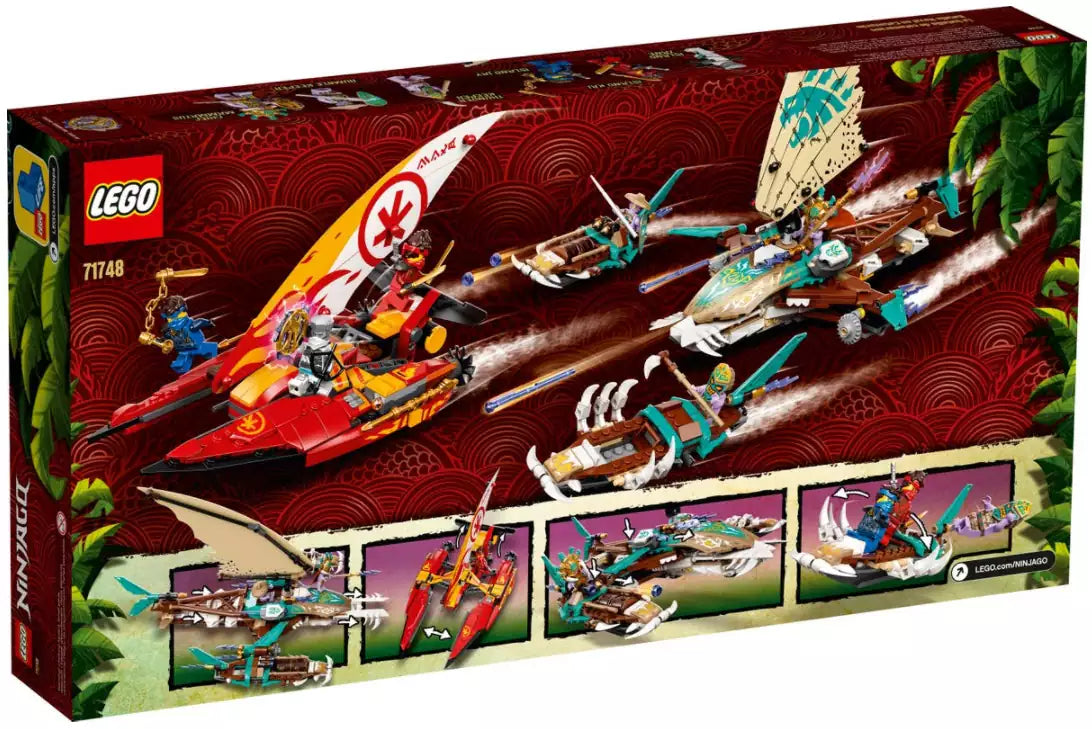 Box Rückansicht: LEGO Ninjago 71748 Duell der Katamarane