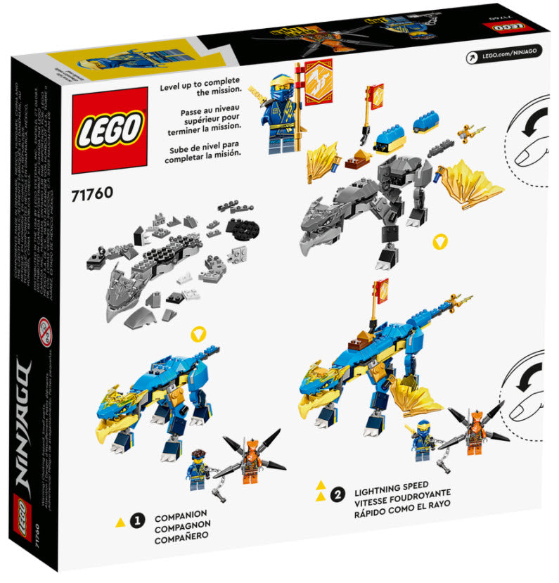 Box Rückseite: LEGO Ninjago 71760 Jays Donnerdrache EVO