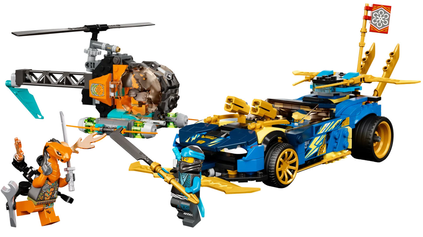 Inhalt: LEGO Ninjago 71776 Jays und Nyas Rennwagen EVO