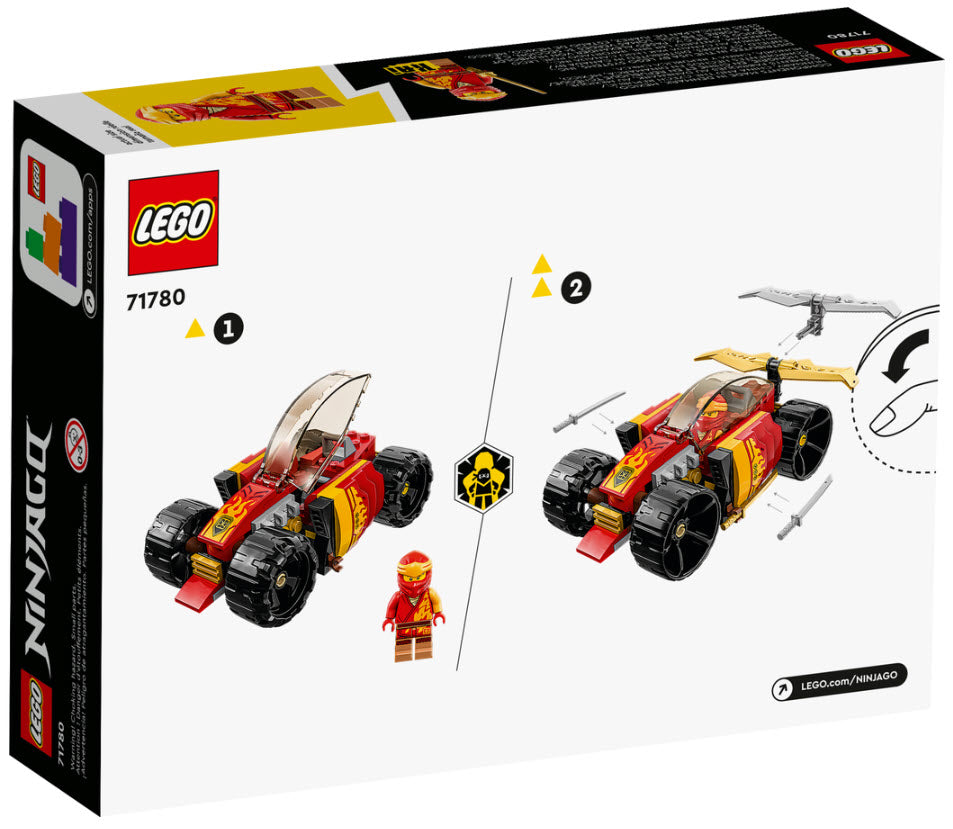 Box Rückseite: LEGO Ninjago 71780 Kais Ninja-Rennwagen EVO