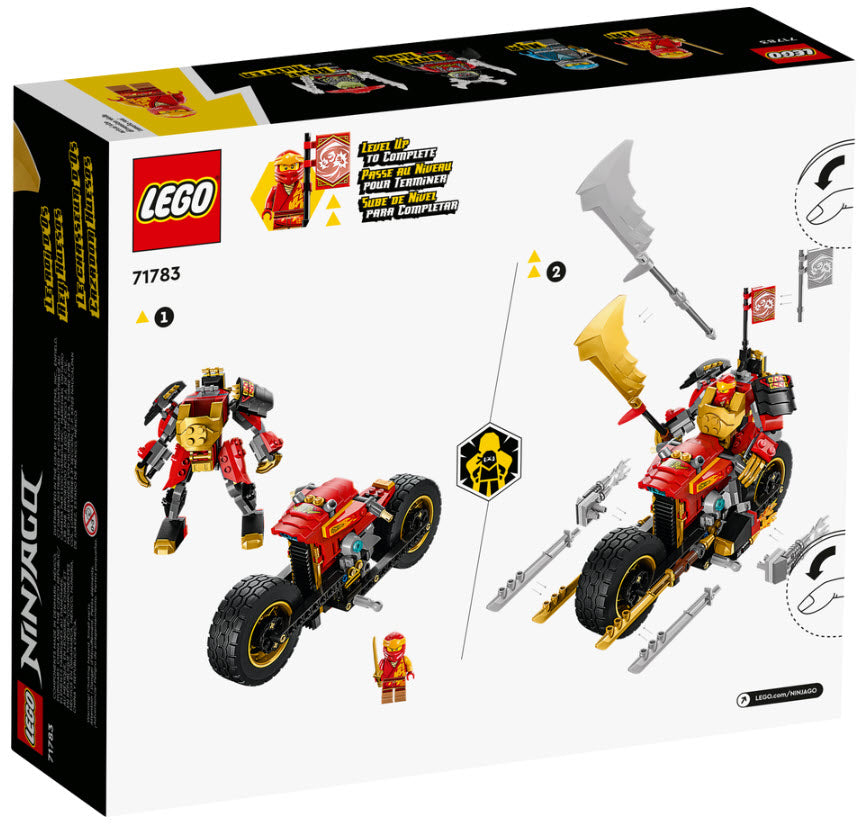 Box Rückseite: LEGO Ninjago 71783 Kais Mech-Bike EVO