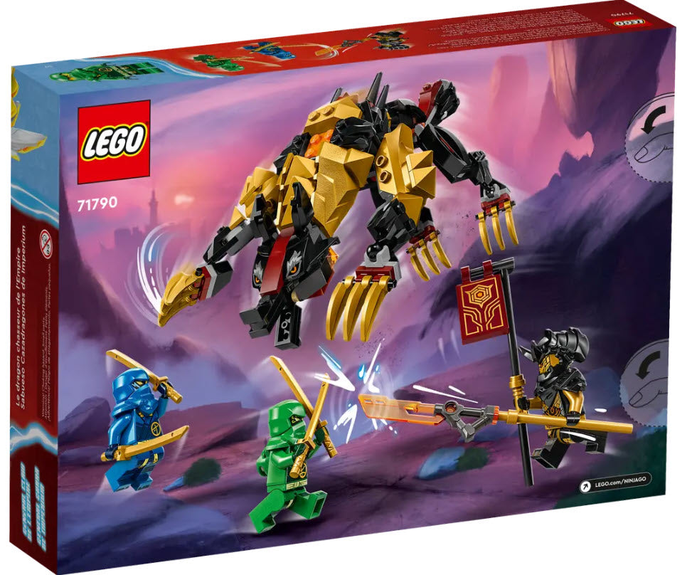 Box Rückansicht: LEGO Ninjago 71790 Jagdhund des kaiserlichen Drachenjägers