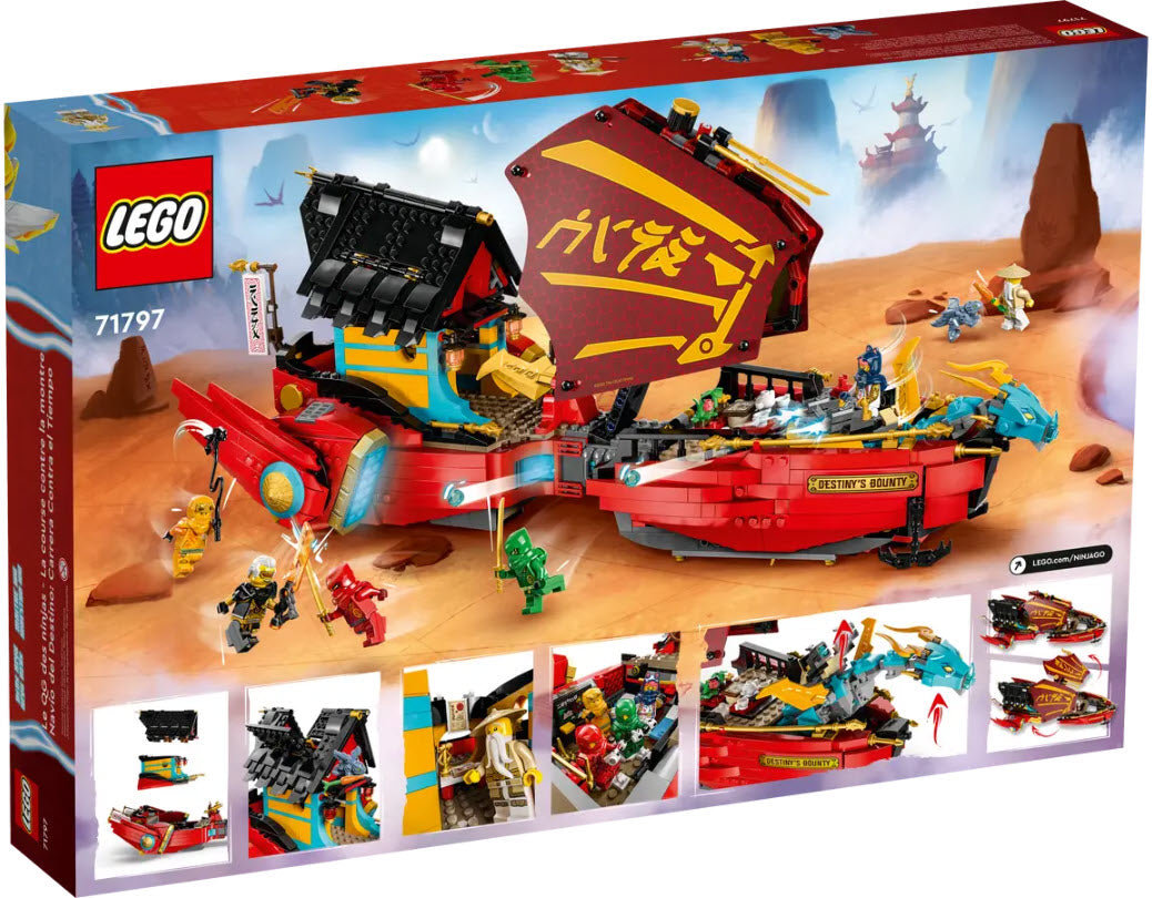 Box Rückansicht: LEGO Ninjago 71797 Ninja-Flugsegler im Wettlauf mit der Zeit