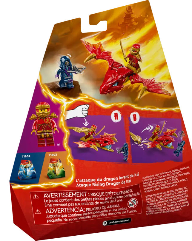 Box Rückansicht: LEGO Ninjago 71801 Kais Drachengleiter