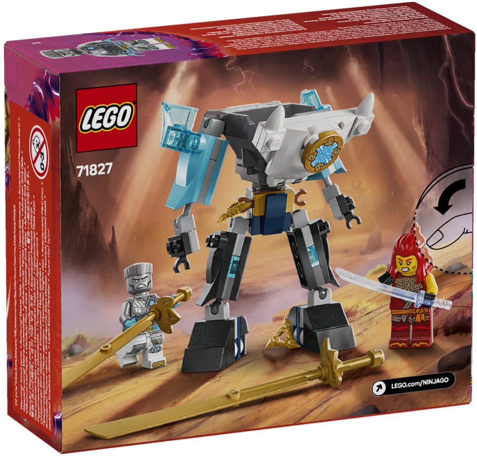 Box Rückseite: LEGO Ninjago 71827 Zanes Action-Mech