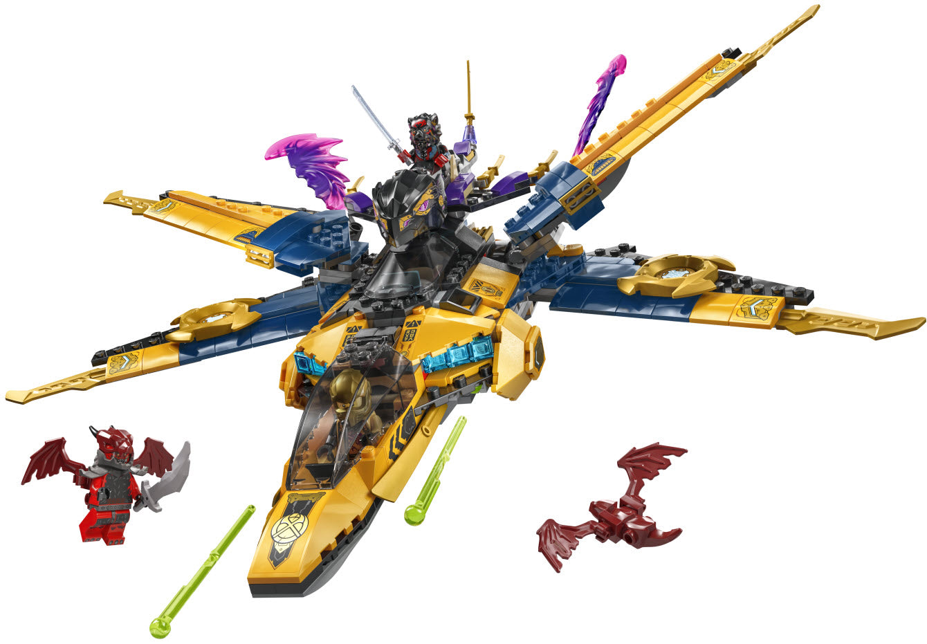 Inhalt: LEGO Ninjago 71833 Ras und Arins Super-Sturmflieger