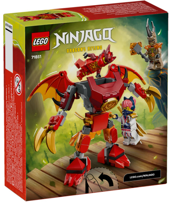 Box Rückseite: LEGO Ninjago 71851 Kais Drachen-Mech Battle Set